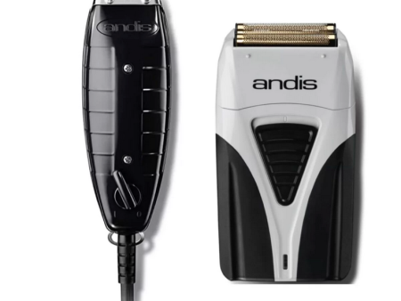 Andis 2pc Combo – Corded GTX T-Outliner & Cordless Foil Shaver Plus Supply