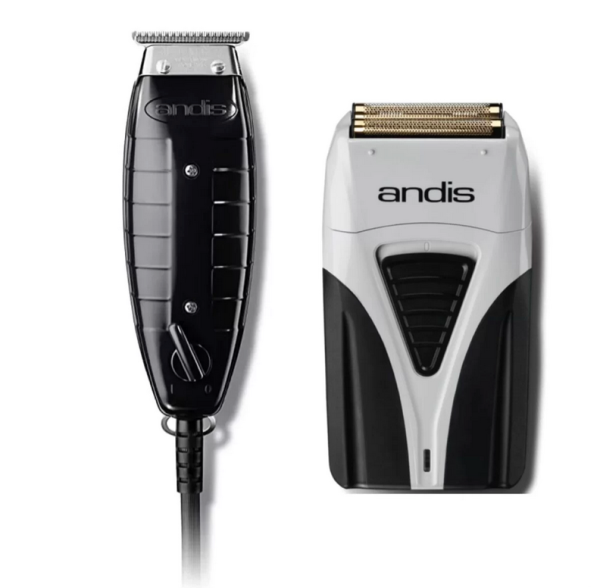 Andis 2pc Combo – Corded GTX T-Outliner & Cordless Foil Shaver Plus Supply