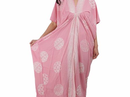 Hand Dyed Kaftan Dress Rayon Vegan Eco-friendly Material, Maxi, Long, Powder Pink Dress Fashion