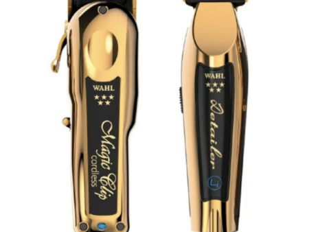 Wahl Pro 2pc Limited Edition Gold Combo – Gold Magic clip Cordless, Gold Detailer li Cordless Cheap