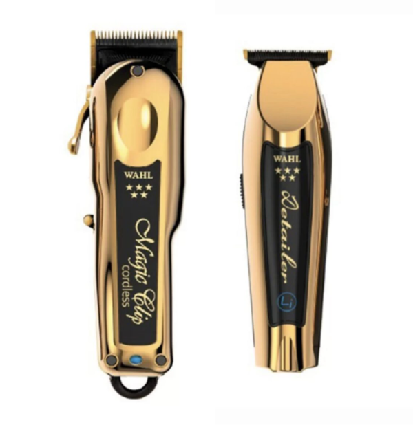 Wahl Pro 2pc Limited Edition Gold Combo – Gold Magic clip Cordless, Gold Detailer li Cordless Cheap