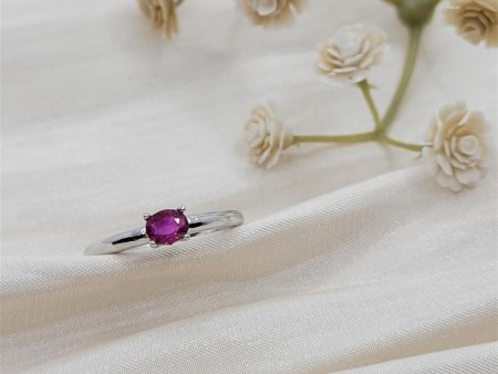 10K White Gold Fashion Ruby Gemstone Ring Fashion