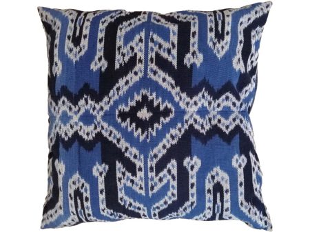 Handwoven Ikat Pillow Cover, Blue. Cover Only with No Insert. 20inches x 20inches, Cushion Sale