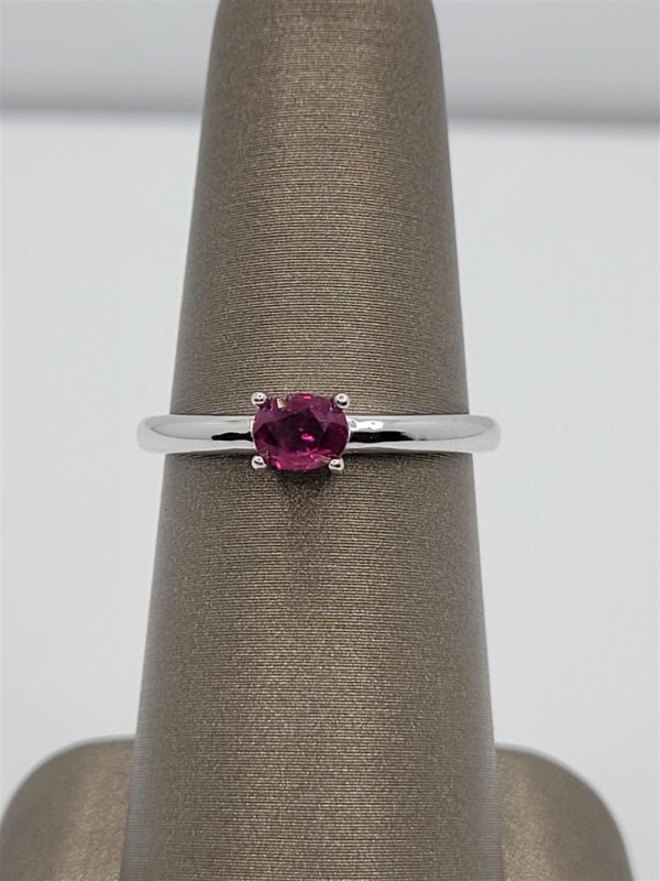 10K White Gold Fashion Ruby Gemstone Ring Fashion