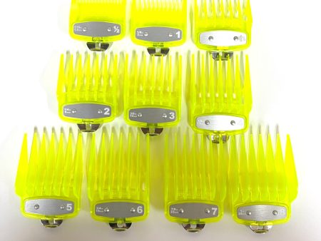 yellow Clear Clipper premium guards set with metal clip – fits wahl and babyliss 1-8, 0.5, 1.5 Sale