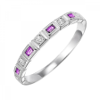 14K White Gold Stackable Rubies & Diamonds Gemstone Ring Online now