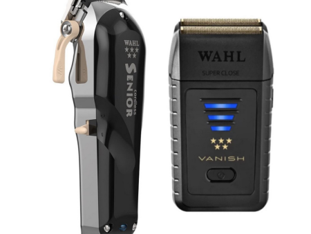 Wahl Pro 2pc Combo – 5 Star Senior Cordless, Black Vanish Foil Shaver Cheap