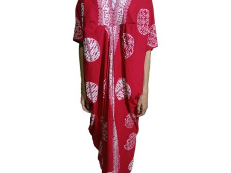 Kaftan Dress Rayon Vegan Eco-friendly Material, Maxi, Long, Red Dress Supply