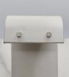 14K White Gold 0.74 ctw Round cut Diamond Stud Earrings Online now