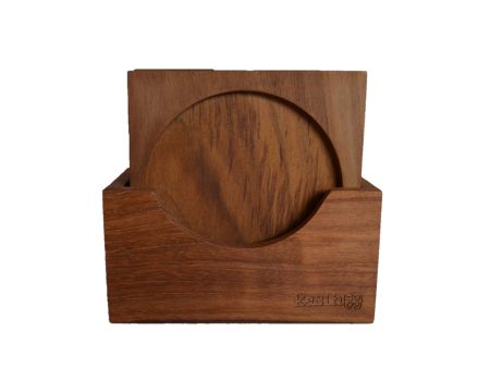 Handmade Teak Wood Coaster Set of Four - Square Online Sale