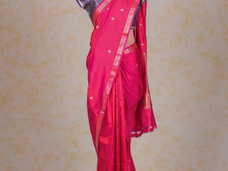 Handloom Kadhua Banarasi Katan Silk Saree - Butidar - Red Cheap