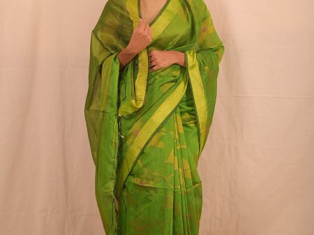 Mehendi Green Jamdani Motif Saree Online Hot Sale