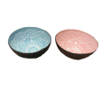 Painted Coconut Bowls Small 5  Two Bowls in Pink and Blue Each Online Hot Sale