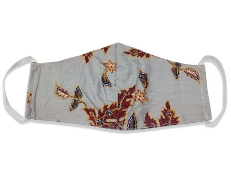 Bali Collection Batik Face Covering - Light Gray - No Nose Wire Online now