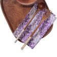 Batik Cloth Napkin Set of Four, Purple Blade, Hand Dyed, 100% Cotton Online Sale