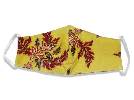 Bali Collection Batik Face Covering - Yellow Mustard - No Nose Wire Online Sale