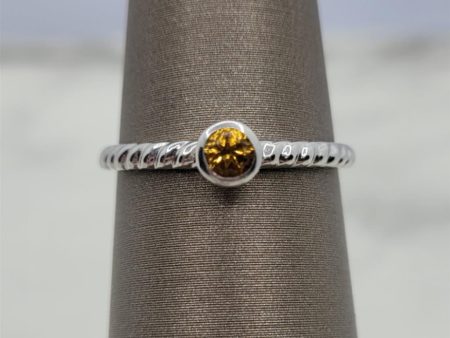 10K White Gold Stackable Citrine Gemstone Ring Online