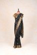 Handloom Kadhua Banarasi Kora Silk Saree - Butidar - Black on Sale