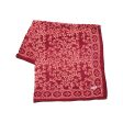 Large 27  Hand Dyed Batik Bandana, Red Loop Pattern, Burgundy, Size Big, XL Scarf Online now