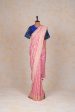 Handloom Georgette Banarasi Silk Saree - Striped - Pink For Discount