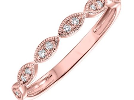 10K Rose Gold Stackable Diamond Fashion Ring on Sale