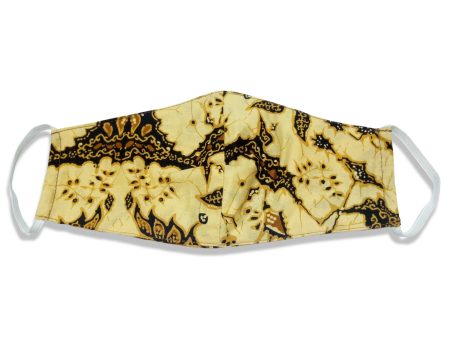 Bali Collection Batik Face Covering - Yellow & Brown For Cheap