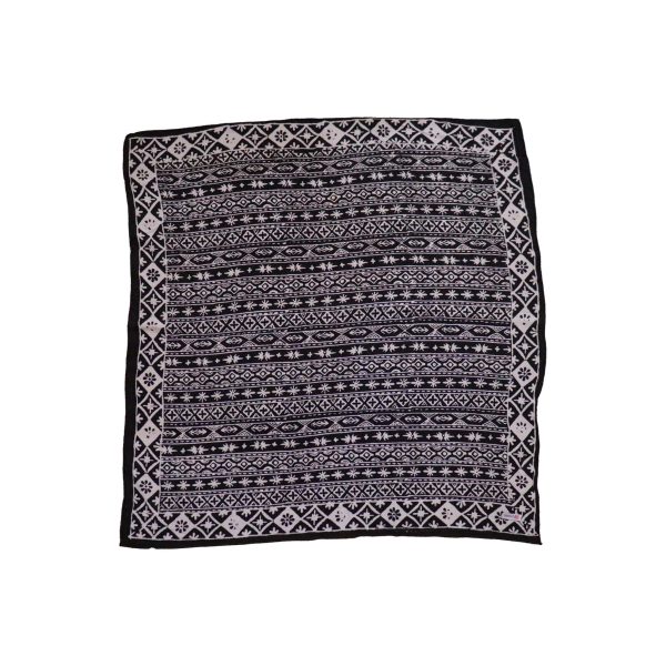 Large 27  Batik Bandana, Hand Dyed, 100% Soft Cotton, Geometric Black & White, XL on Sale