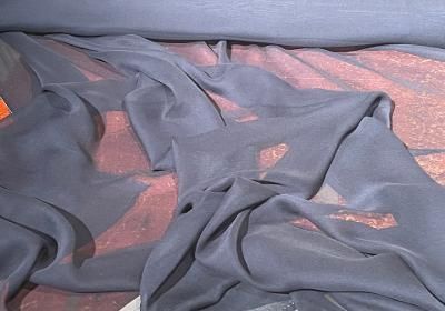 Wide Silk Chiffon -Dark Navy Online Hot Sale