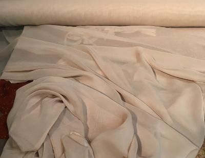 Wide Silk Chiffon- Champagne ( Nude ) on Sale