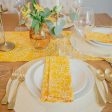 Batik Cloth Napkin Set of Four Yellow Twig, Hand Dyed, 100% Cotton Cheap