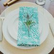 Batik Cloth Napkin Set of Four, Green Royalty, Hand Dyed, 100% Cotton Hot on Sale