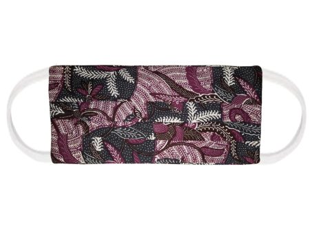 Rectangle Batik Face Covering with Insert Pocket - Purple - No Nose Wire For Discount