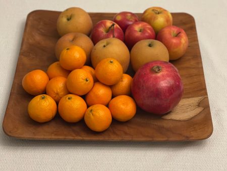 Handmade Teak Wood Square Plate 15.75inches Online Sale