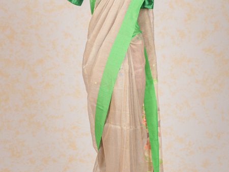 Handwoven Beige Muslin Jamdani Saree Fashion