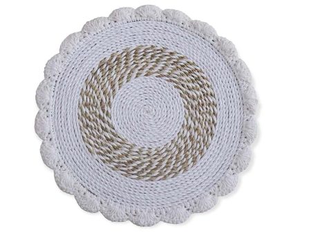 Extra Large Placemats Seagrass & Lace 16.9  - Set of Two For Cheap