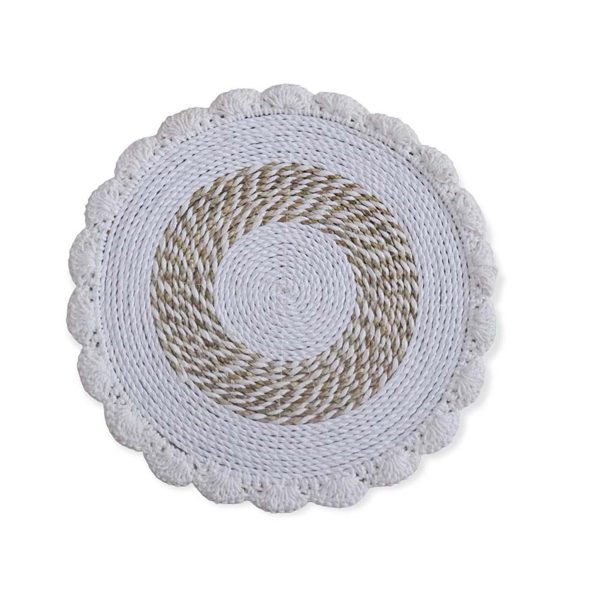 Extra Large Placemats Seagrass & Lace 16.9  - Set of Two For Cheap