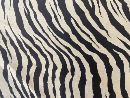 Zebra Printed Silk Chiffon - Off-White & Black on Sale