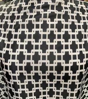 Chain Print Poly lining - Black   White Fashion