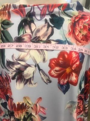 Floral Print Lycra - Blue   Red   Green Hot on Sale