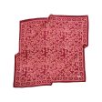 Large 27  Hand Dyed Batik Bandana, Red Loop Pattern, Burgundy, Size Big, XL Scarf Online now