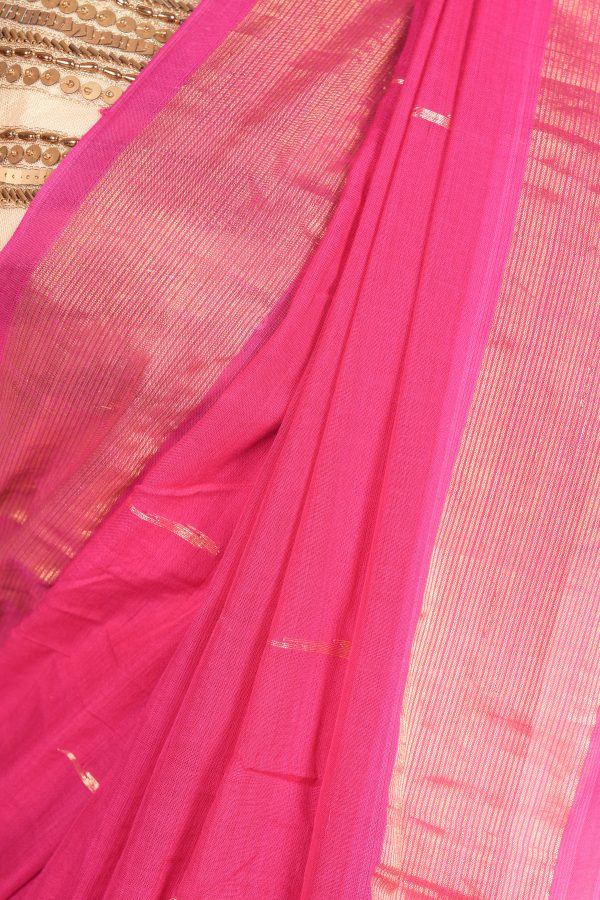 Handwoven Pink & Gold Paithani Saree With Classic Pallu Discount