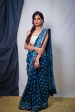 Cotton Maheshwari  Sky Blue Dabu Print Saree Hot on Sale