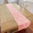 Batik Table Runner Pink Wildflower, Hand Dyed, 100% Cotton Sale