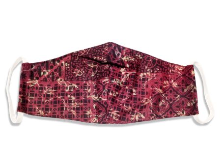 Bali Collection Batik Face Covering - Red - No Nose Wire For Discount