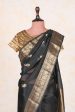 Handloom Kadhua Banarasi Kora Silk Saree - Butidar - Black on Sale